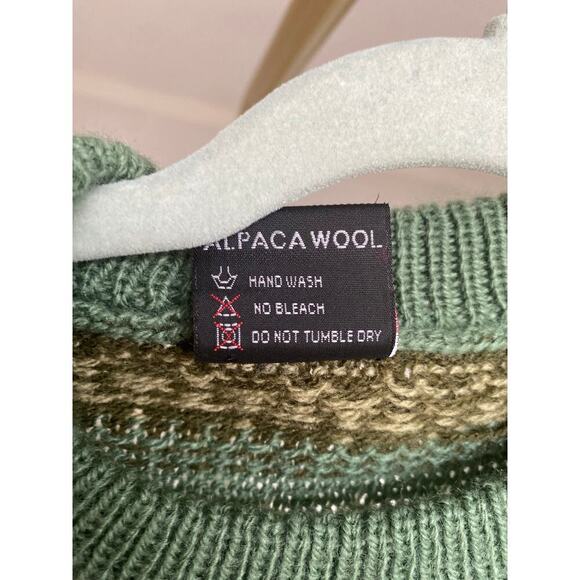 Alpaca Wool Knit Peru Sweater Pincho Poncho Granola Normcore Minimalist Scandi - Picture 9 of 12